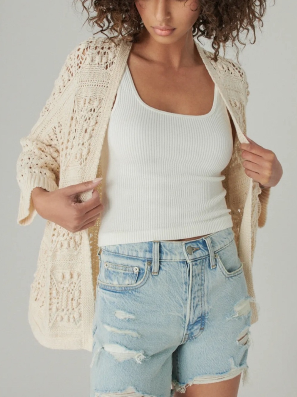 Lucky Brand Crochet Cardigan